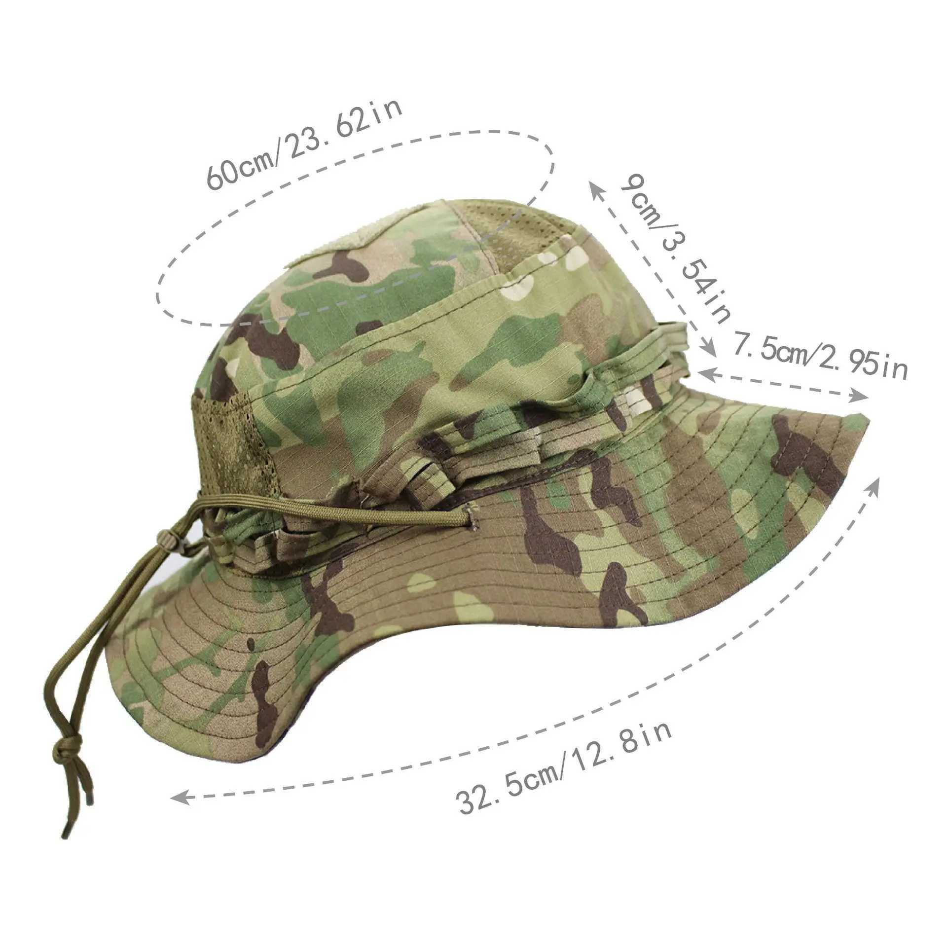 New Tactical Boonie Hat Hunting Hiking Cam Camo Sunproof Hats Mens wear Outdoor Sports Fishing Hiking HatXJ250116