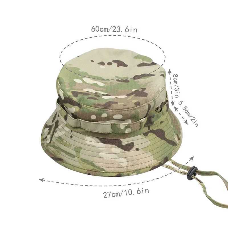 Tactical Boonie Hats Hunting Sun Fishing Hat Outdoor Camouflage Bobb Hiking Fisherman Sniper Ghillie Bucket HatsXJ250116
