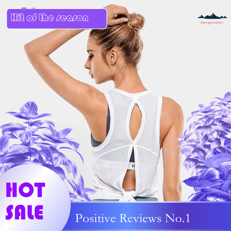 Ddmyoutdoor China Domestic Mermaid Curve New Summer Striped Quick Drying Women Running Vest Tie Up Or Leave It Loose Gym Fiess Tank Yoga Top