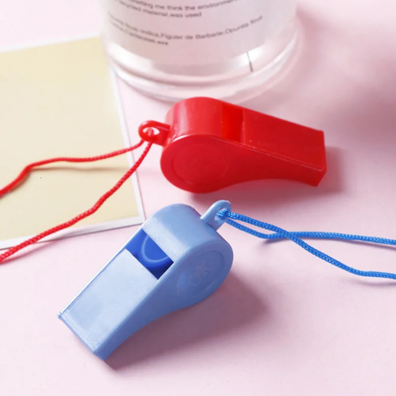 24pcs Sporting Goods Plastic Whistle Colorful Cheer Referee Fan 250107