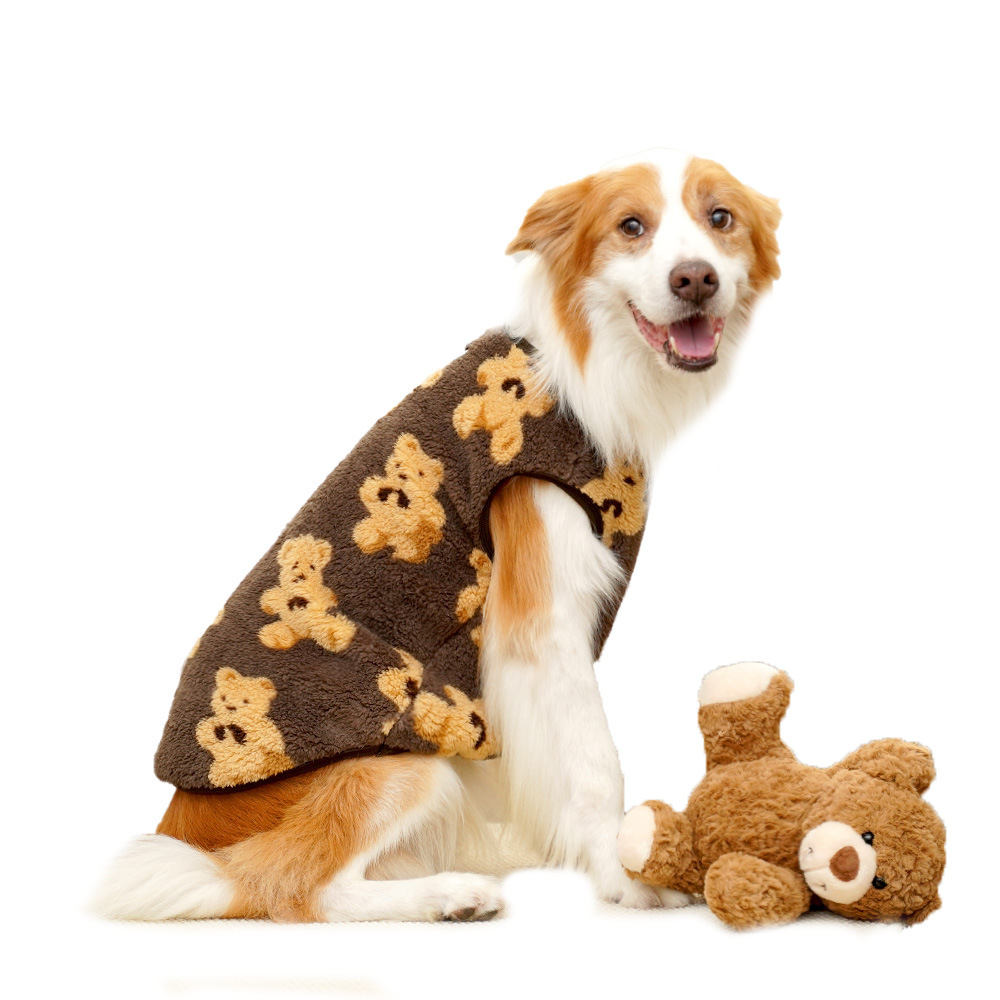 Autumn and winter plush new clothing bichon frise big dog golden hair cat pet clothes