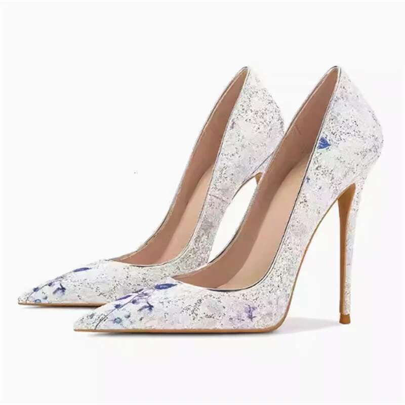 Sexy Wedding Party Women's Slim High Heels Fashion Sparkly Sequin Single Shoes