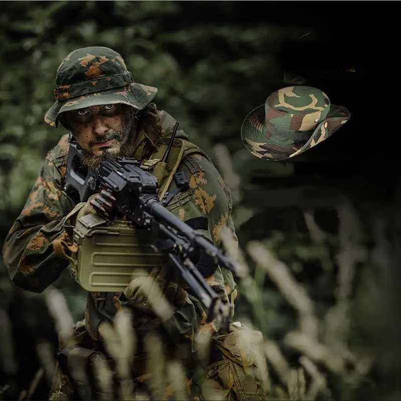 Camouflage Hat Outdoor Casual Bucket Hat Tactical Boonie Hunting Training summer Hiking Fishing ClimbingXJ250116