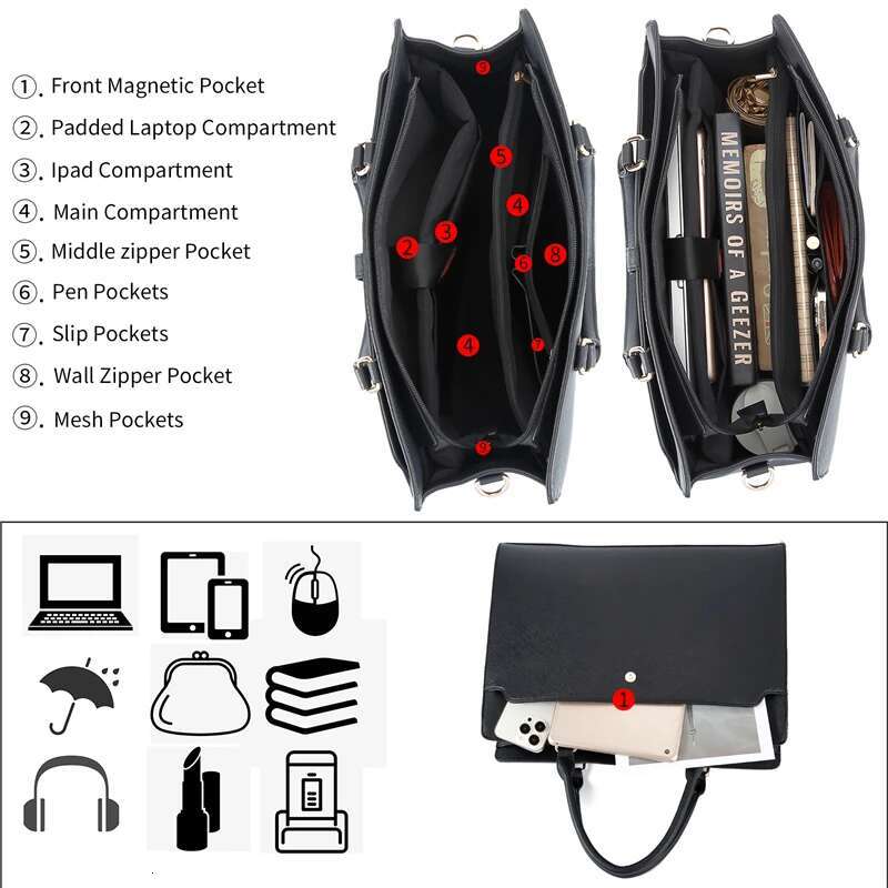 Brand Lady PU Leather Women Handbag Messenger Laptop Bag 15.6,16 Inch,Lady Shoulder Case For Book Air Pro PC Notebook 236