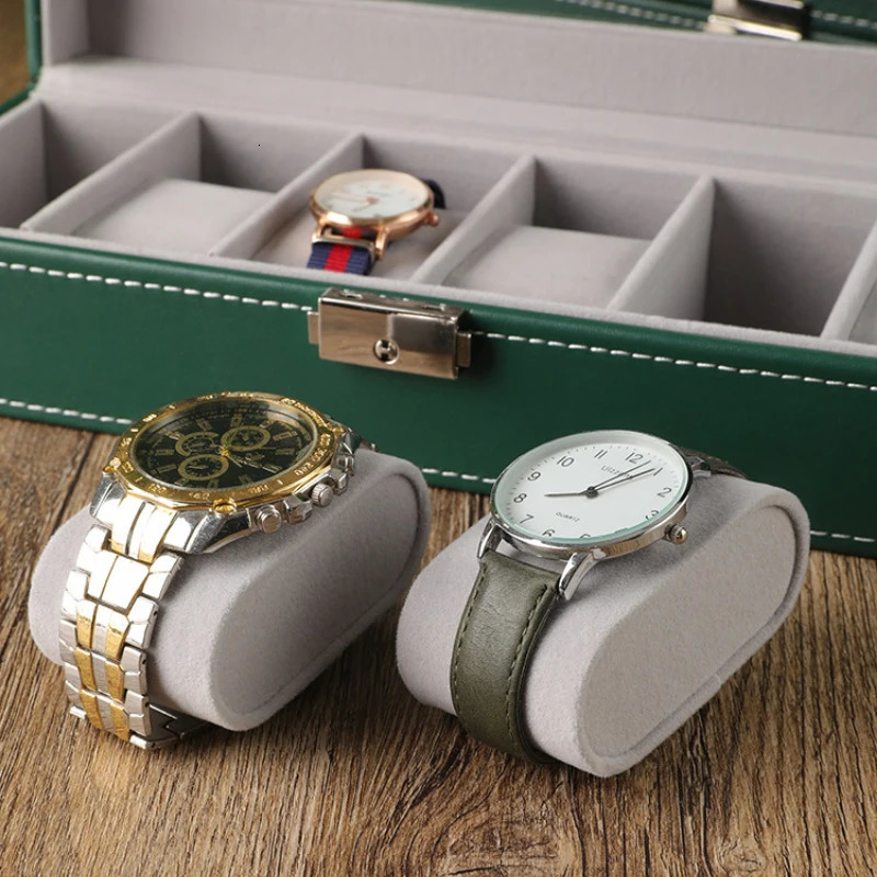 Watch Box 6/10/12 Grids PU Leather Watches Display Case Jewelry Holder Storage Organizer With Lock 250117