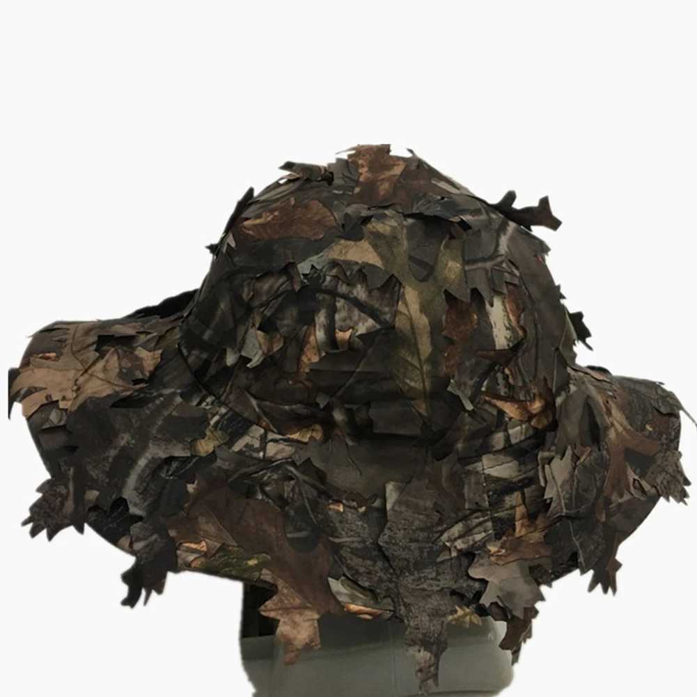 Sun Protection Flat Camouflage fect 3D aves Outdoor Fishing Boonie Tactical Fashion Polyester Hunting Hat Bird WatchingXJ250116