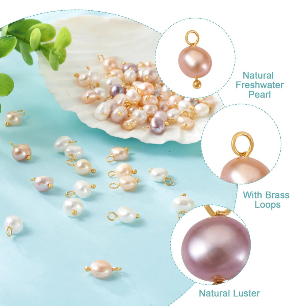 30/80/100pcs Natural Cultured Freshwater Pearl Charms Pendants For Jewelry Making Earring Necklaces Bracelet Accessories 250117