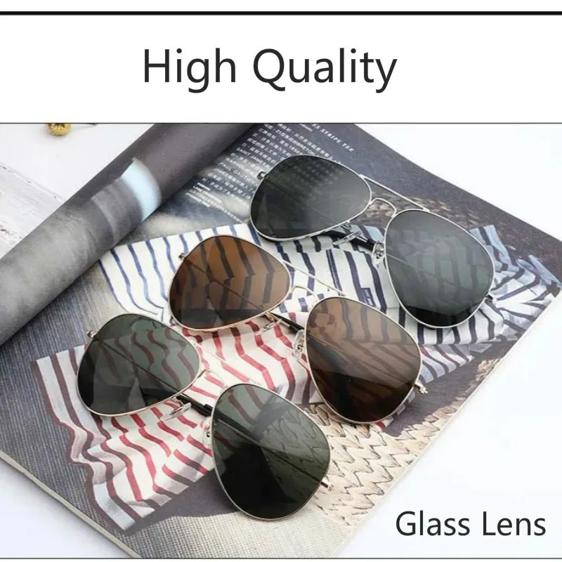 High Quality Sunglasses Men Women Mineral Glass Lens Eyewear UV400 Protection Fashion Eyeglasses Frames 250117