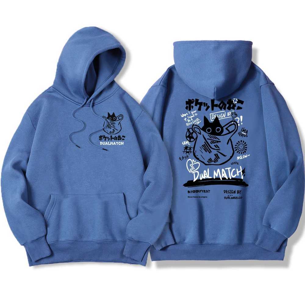 Harajuku Kawaii Cat Couple Y2K Prints Hoodies Mens Warm Fleece Hoodie Hip Hop Crewneck Hoody Autumn Simple Oversize Top Female W250117