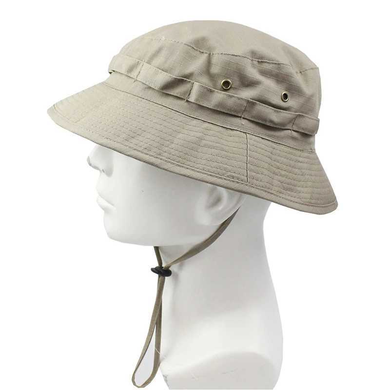 2024 Outdoor Tactical Camouflage Fisherman Hat Climbing Fishing Hiking Training Travel Sun Mens Panama Bucket Hats 58-60cmXJ250116