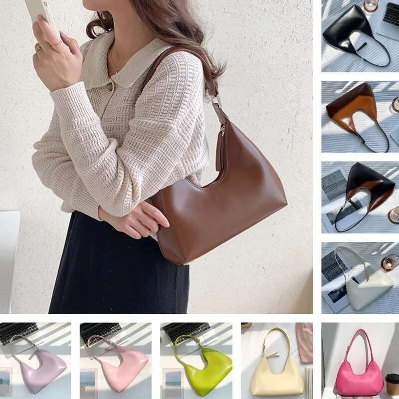 Women's 2024 Brand Designer Zipper Small Handbags Lady Fashion Shoulder Bag PU Leather Casual Hobo Bags