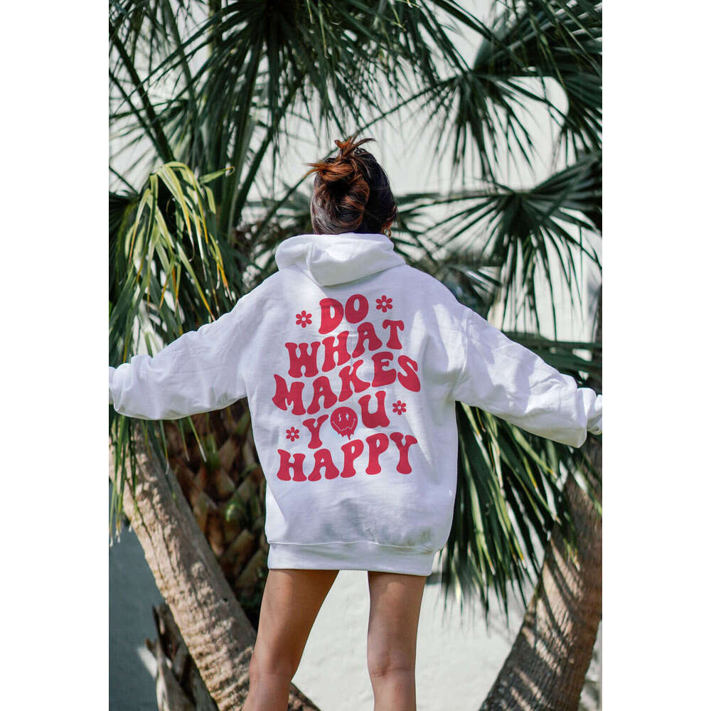 New style off shoulder sleeve letter printed top pullover men's and women's loose hooded sweatshirt