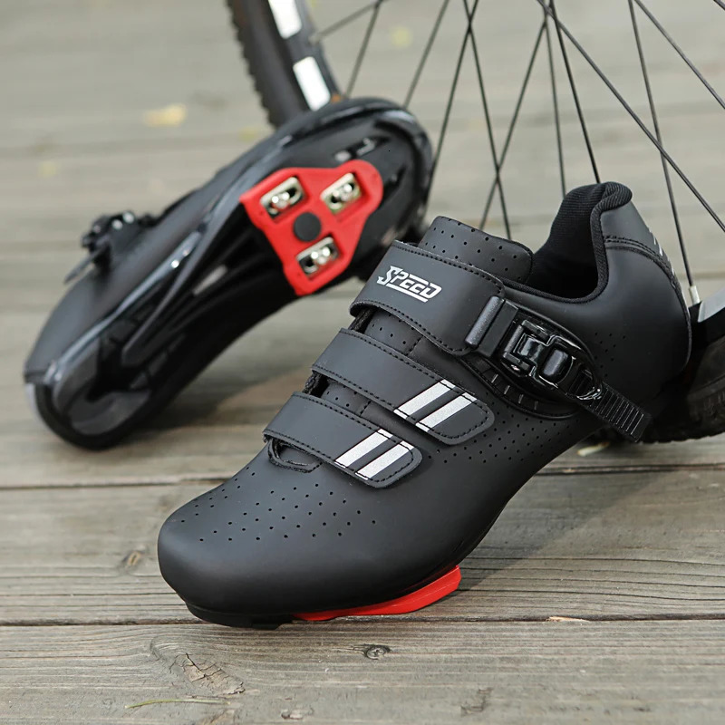 Mens Cycg Shoes Compatible with Peloton Indoor Bicycle Pedals Clip in Road Bike PreInstalled Look Delta Cleats 250219