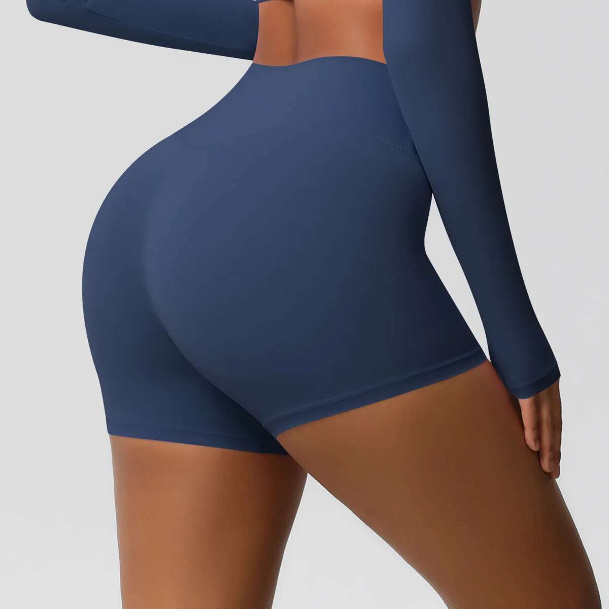 Ddmyoutdoor China Domestic Mermaid Curve New Fiess Belly Lifting Hip Solid Color Sports High Waist No Embarrassment Tight Quick Drying Yoga Shorts