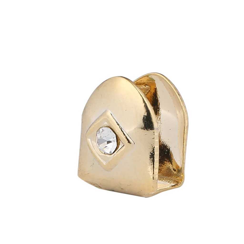 1pc Hip Hop Iced Out Teeth Grillz Gold Plated Dental Grills Rock Tooth Grillz Caps Crystal Teeth Caps Halloween Vampire GiftXJ250114