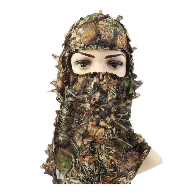 3D Camouflage clava Full Face Mask Wargame Ghillie Suits Accories Fishing Hunting Gear Hood Hat CS Tactical AirsoftXJ250116