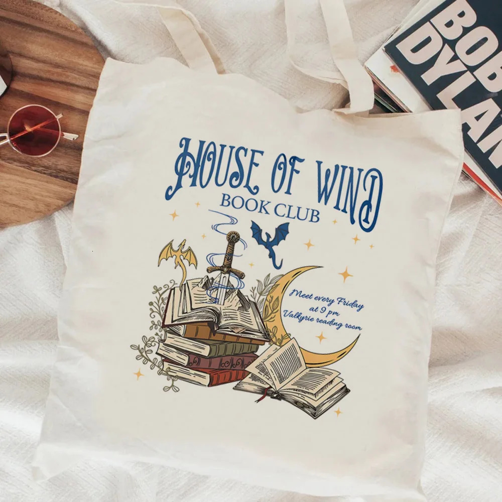 Kawaii ACOTAR Velaris Pattern Tote Bag Canvas Shoulder Bag Daily Commute Womens Shopping Bag Trendy Folding 250114