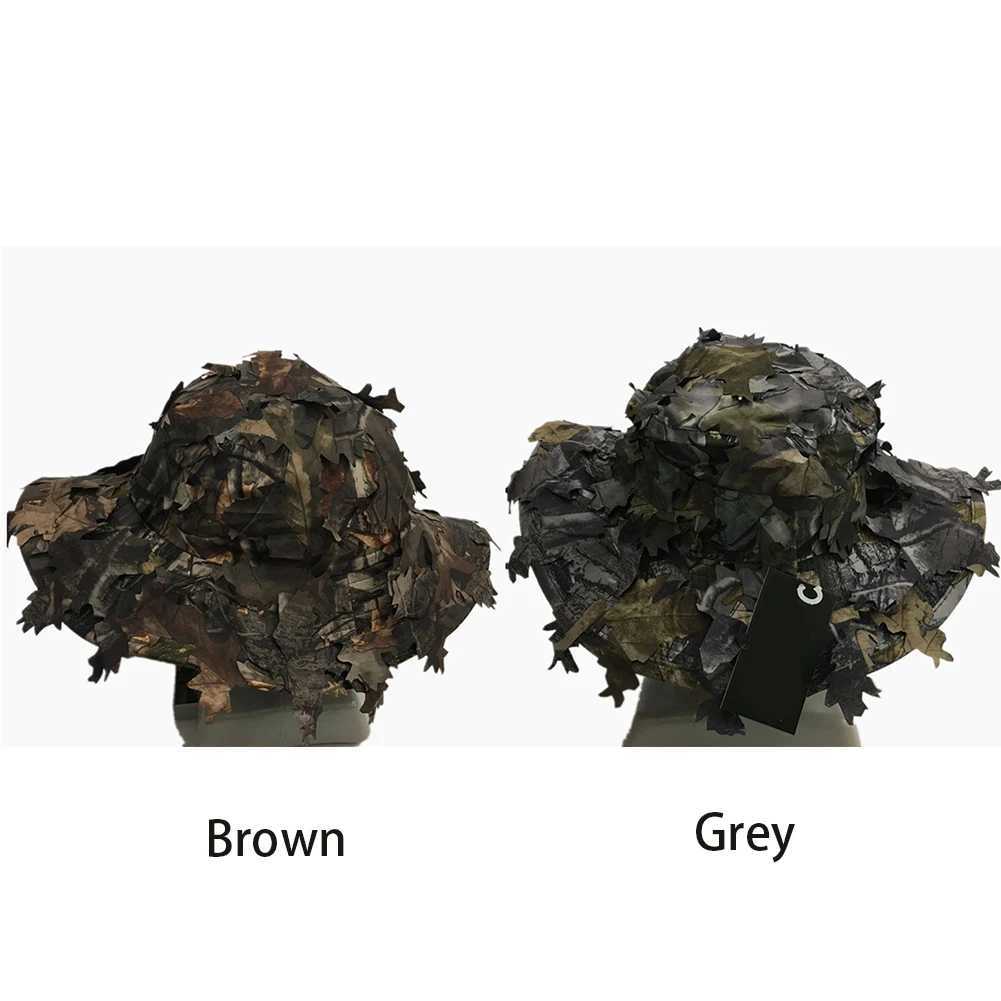 Sun Protection Flat Camouflage fect 3D aves Outdoor Fishing Boonie Tactical Fashion Polyester Hunting Hat Bird WatchingXJ250116