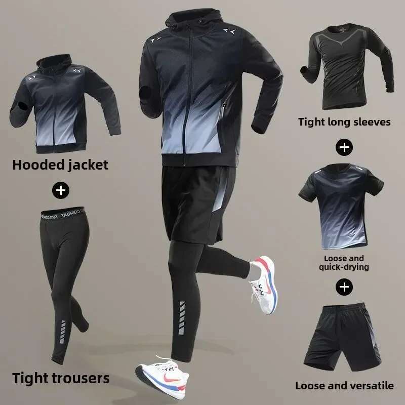Men's Running Fiess Long Sleeve Quick-Dry Clothes For Morning Runs Training Professional Suitable Mens Sweatsuits Set