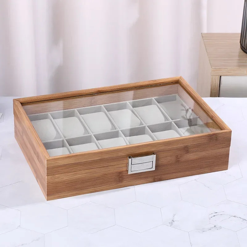 3610 12 Slots Wooden Watch Storage Collection Box Case Display Wrist Watch Storage Case for Women Men 250117