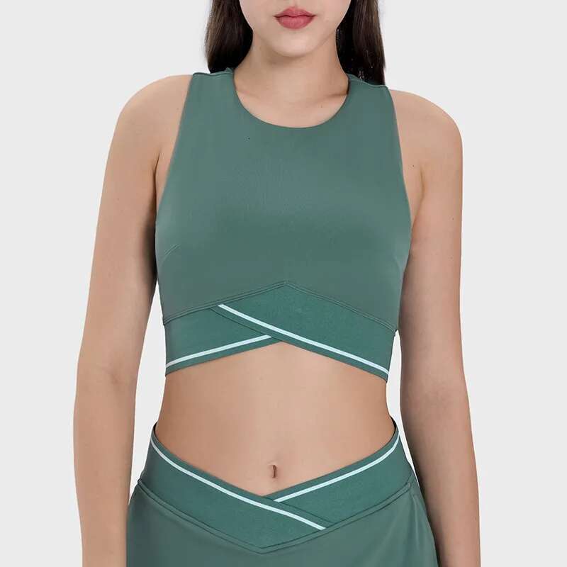 Ddmyoutdoor China Domestic Mermaid Curve Hot Girl Wind I Word Beautiful Back Cool Quick Drying Breathable Cross Hem Shockproof Sports Vest Sports Bras