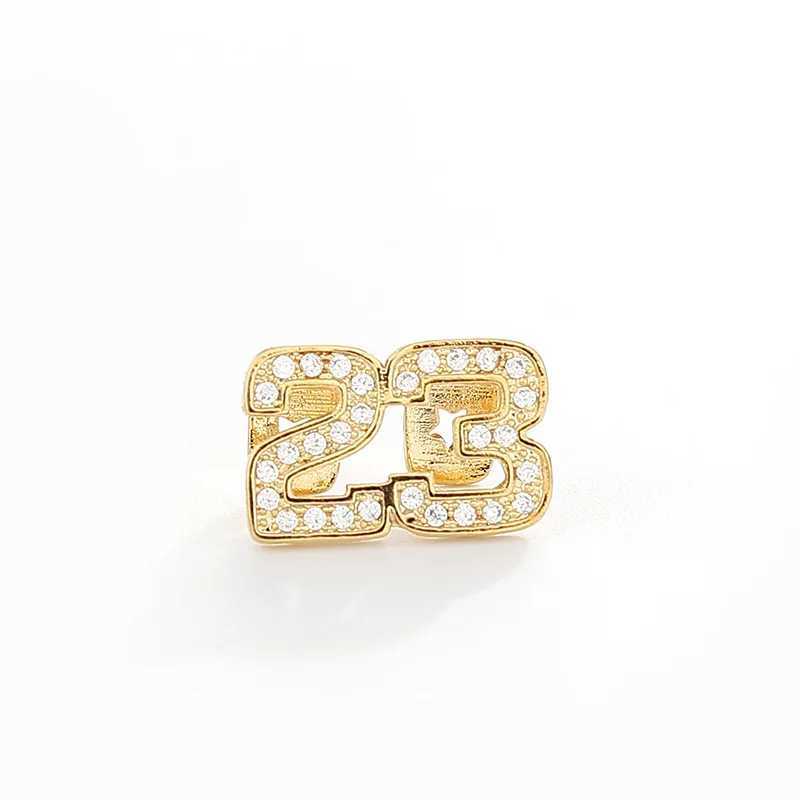 CZ Stones Number 23 Teeth Grillz Caps Cubic Zircon Iced Out Micro Pave Bottom Charm Grills For Men Women Hip Hop JewelryXJ250114