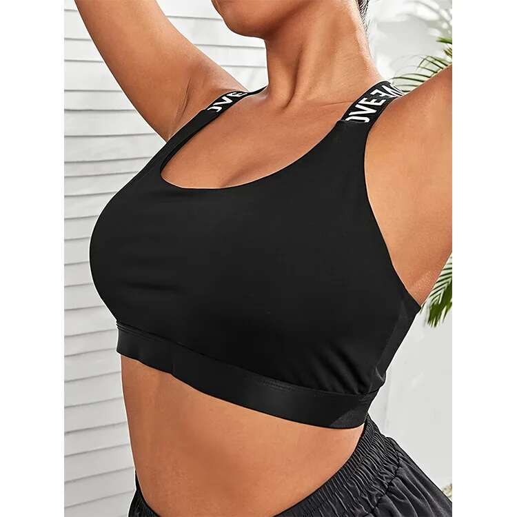 Ddmyoutdoor China Domestic Mermaid Curve Plus Size Contrasting Color Letter Printed Beautiful Back Sports Underwear Women S Detachable Bra For Women