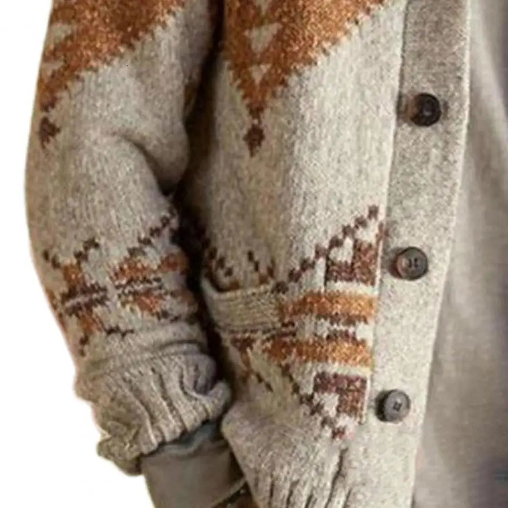 Knitted Cardigan Sweaters Knitted Cardigan Sweater Coat Long Sleeve Trench Coat Washable Non-shrink Men Knitted Cardigan Winter 250113