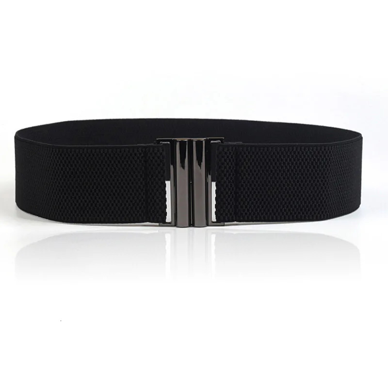 Women Elastic Band Wide Belts Simple Down Coat Waist Belt Female Buckle Black Strap Dress Decoration Accessories 250114