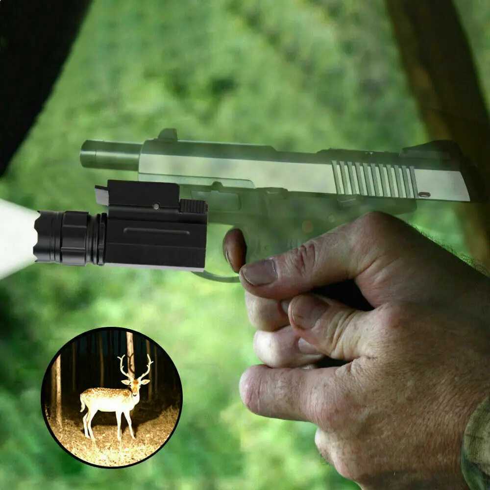 3 Mode Outdoors Zoomable Weaver Picatinny Mount Gun Tactical Flashlight Hunting Torch LightW241227
