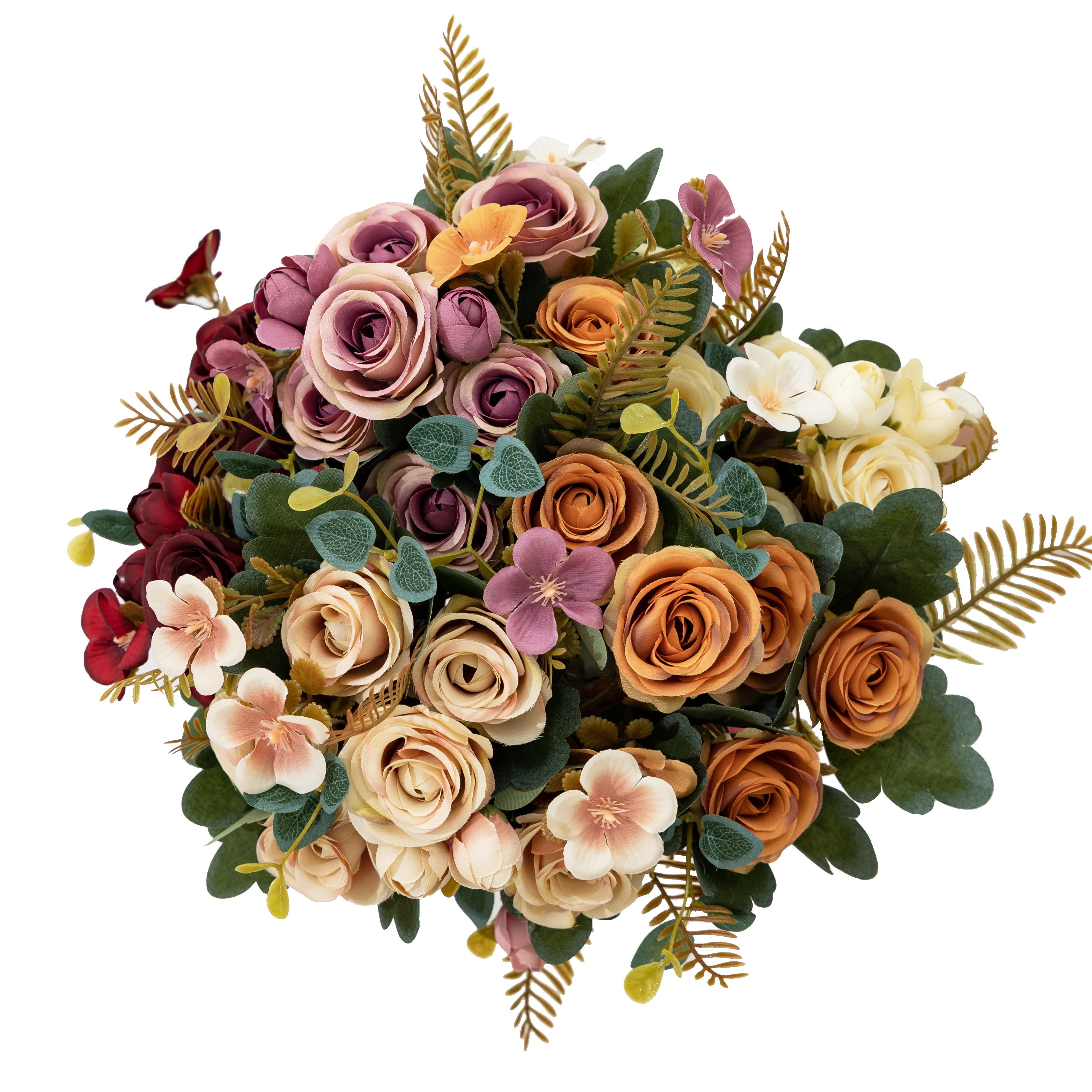 Cross-border sources of autumn color simulation rose bouquet simulation flowers living room ornaments wedding bouquet rose fake flowers wholesale