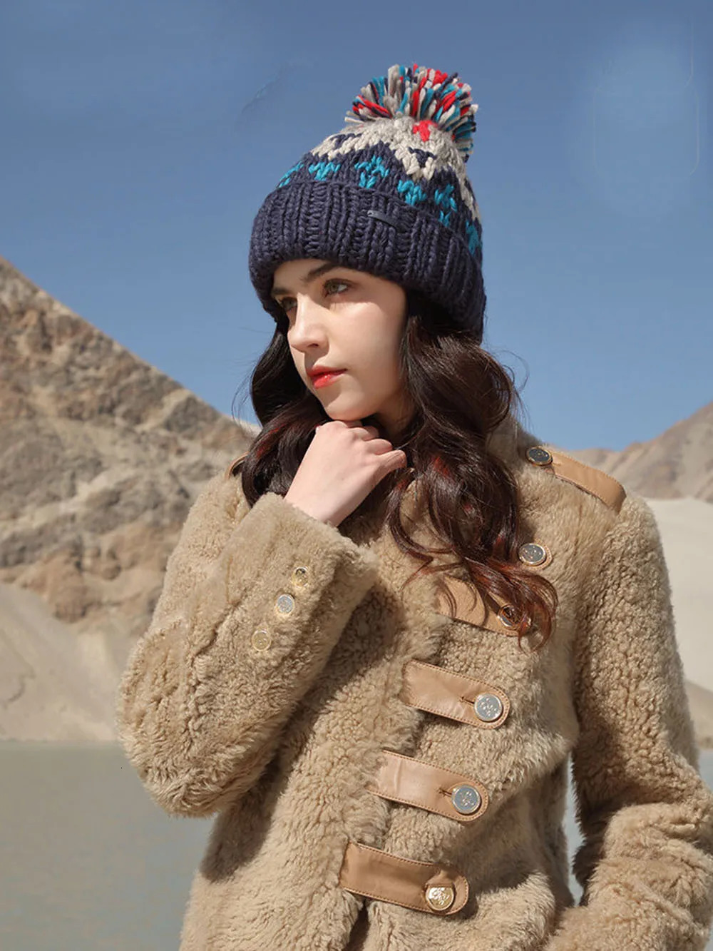 skiing Cashmere Woman Winter Hat Autumn Beanies With Pompom Warm Wool Skullies Wholesales acrylic beanies winter hat for woman 250118