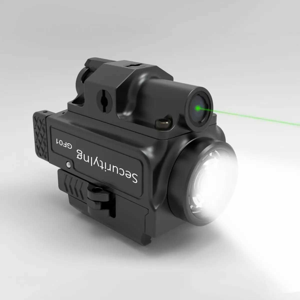 Security Ing GF0 800 Lumen Charging Mini Rail Flashlight with 3 Modes of Light IPX-6 Waterproof Charging FlashlightW241227