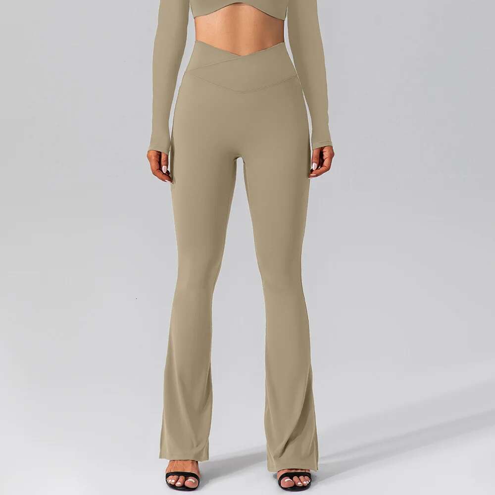 Ddmyoutdoor China Domestic Mermaid Curve Autumn Naked Elastic Sports Yoga Flared Pants Tight Fit Slimming High Waist Peach Hip Fiess Trousers