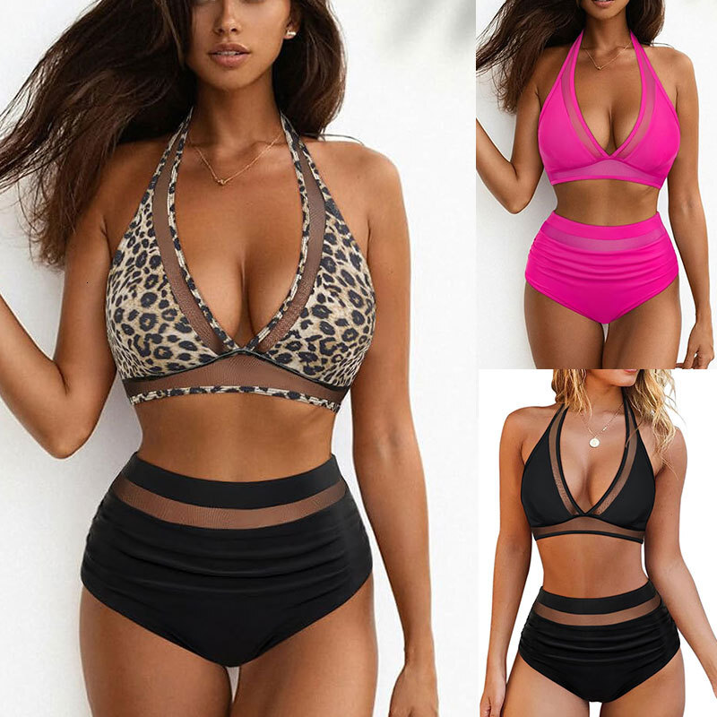 tracksuit New Sexy Red Mesh Splitting Bikini designer Swimwear