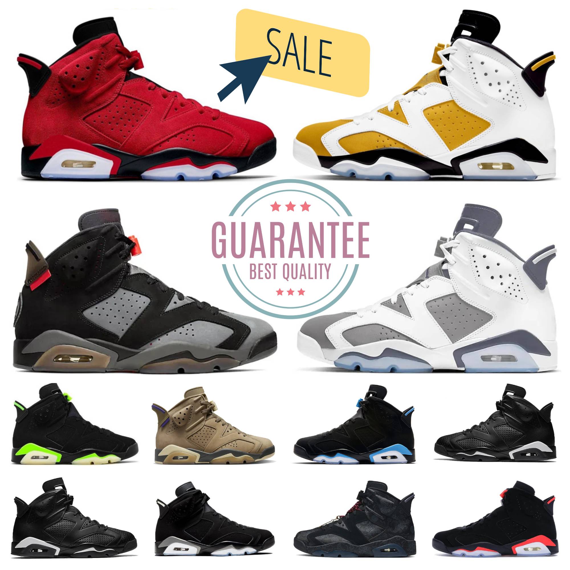 Designer 6s 6 Chaussures de basket-ball aqua toro bravo cool gris unc Georgetown Midnight Navy Red Oreo Universit