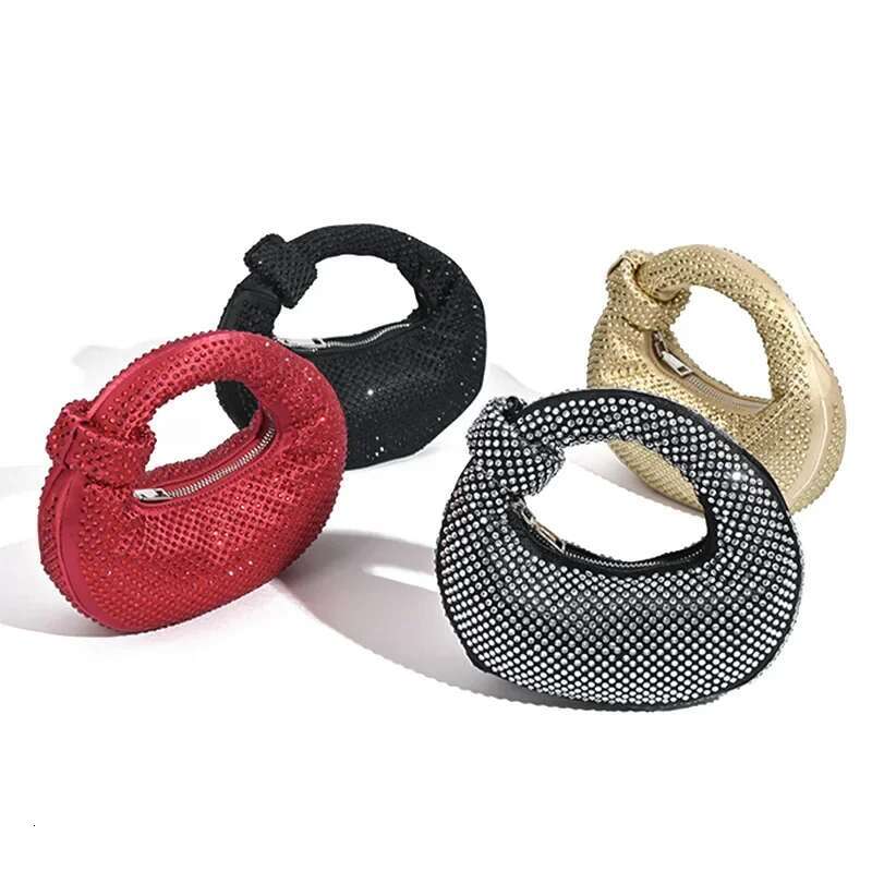Elegant Socialite Style Women's Acrylic Dia Crescent Bag Pearl Clutch For Banquets Crossbody Handbag Sequins