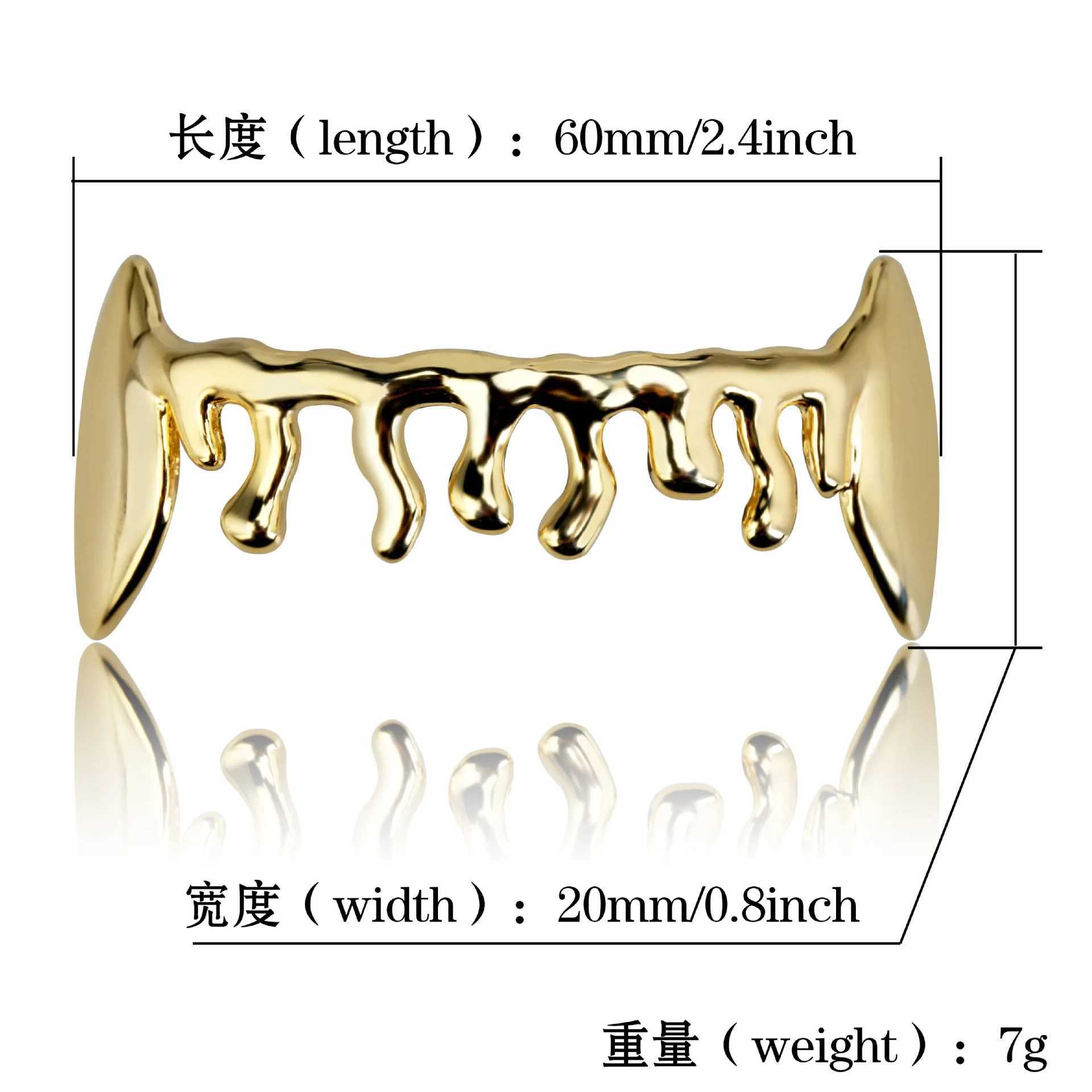 Water Drop Joker Bling Teeth Grillz Top Bootom Dental Mouth Punk Teeth Caps Cosplay Party Tooth Rapper Hip Hop Jewelry TG044XJ250114