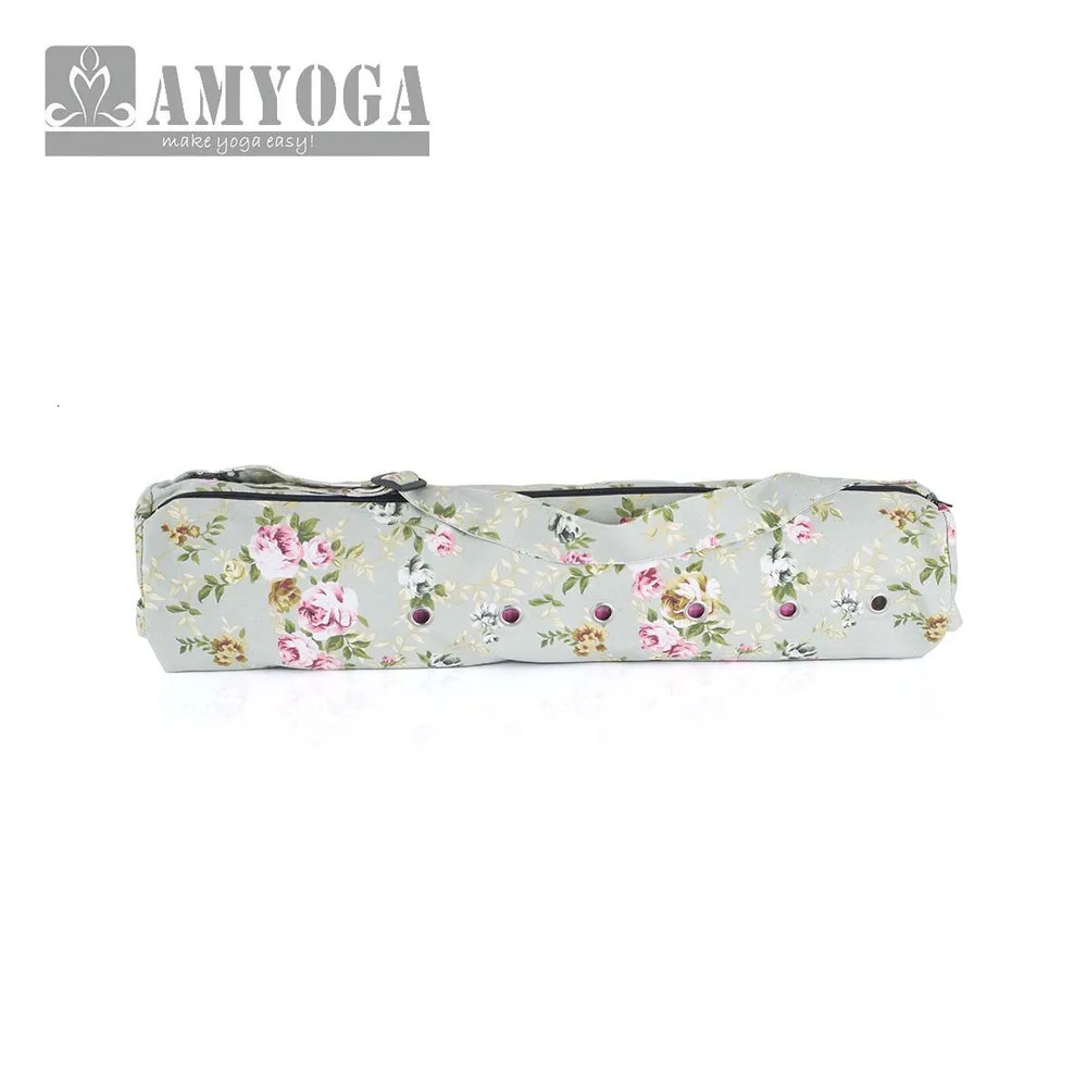 Durable canvas cotton yoga mat tote bag easy loading 250114