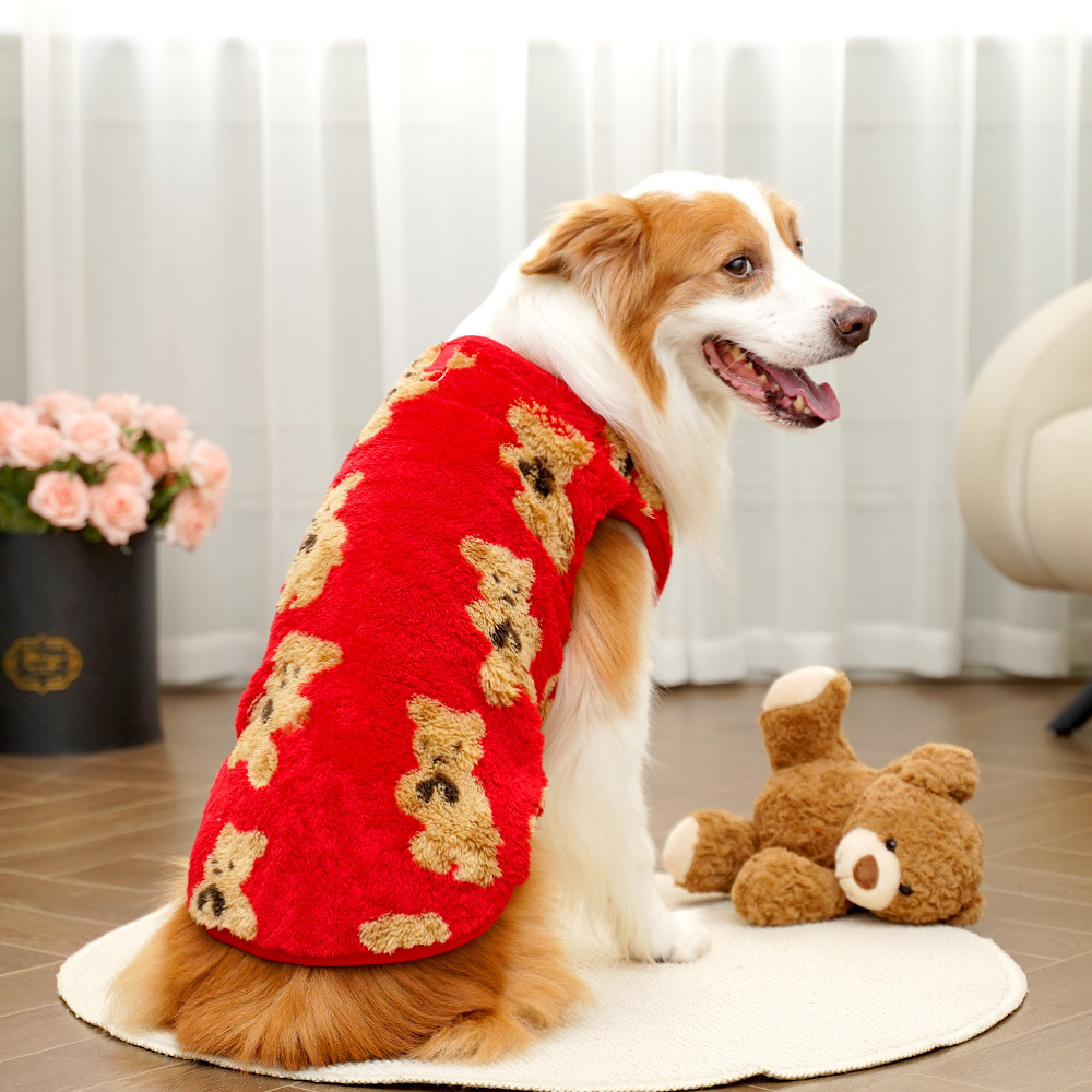 Autumn and winter plush new clothing bichon frise big dog golden hair cat pet clothes