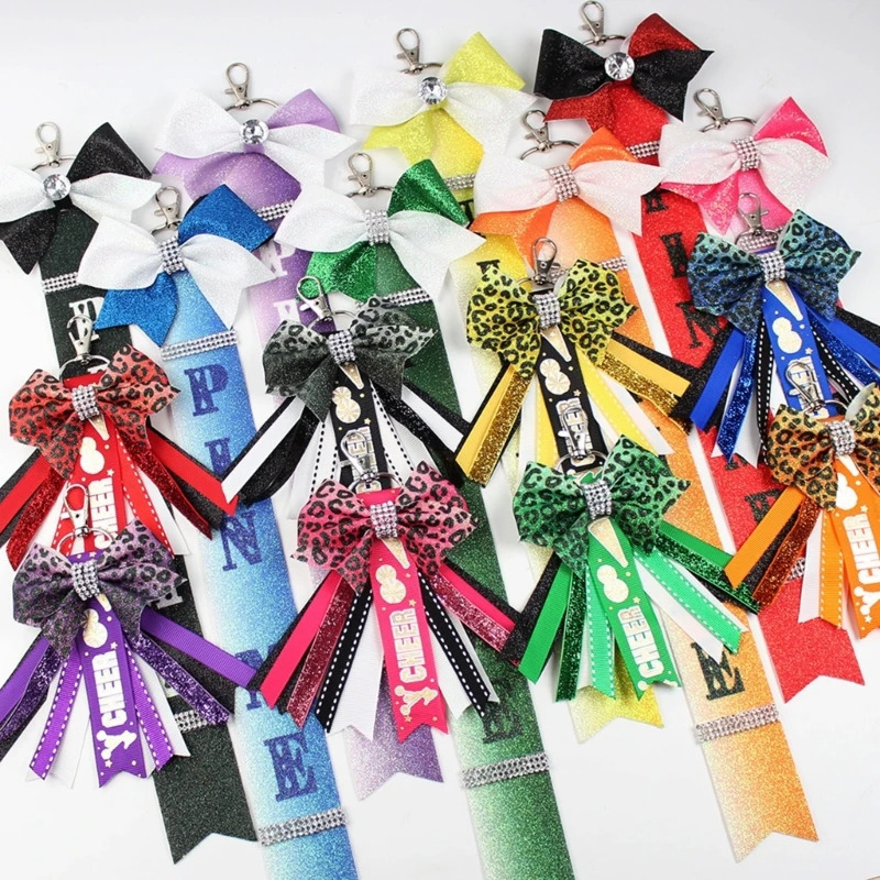Fashionable Leather Bowknot Accessory Colorful Cheer Bowknot Keychains Charm Unique Gift For Cheerleader Enthusiasts 250117