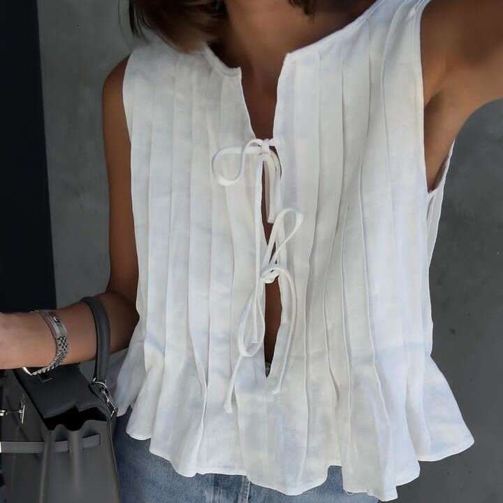 Spring/Summer Popular Strap Cotton and Hemp Women's Shirt 2025 New Casual Fashion Trendy Clothing
