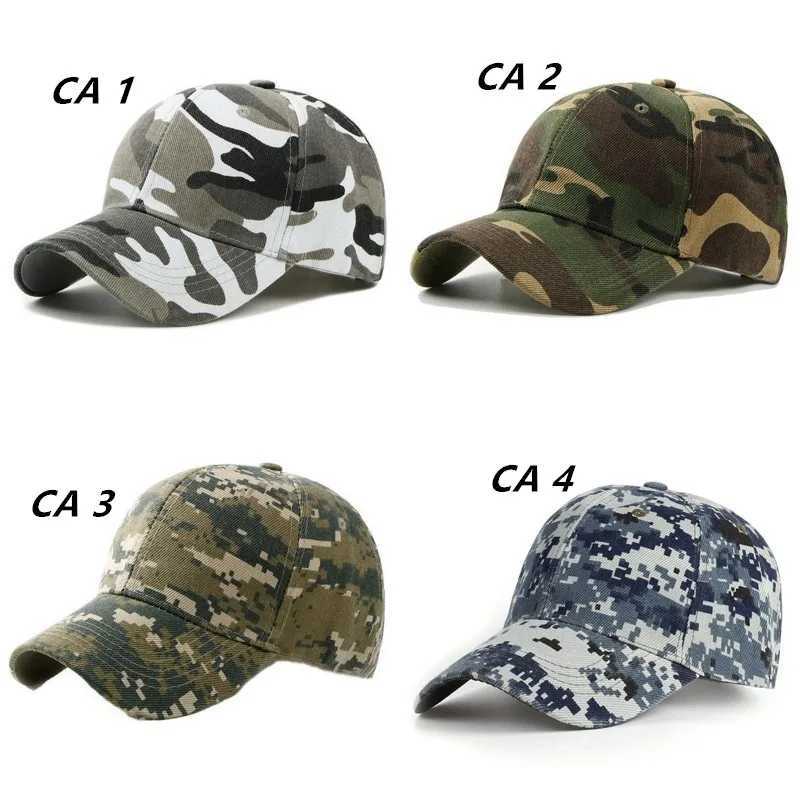 Mens Outdoor Cotton Baseball Sunscreen Sunhat Camouflage Printed Adjustab Sports Cycling Jung Hiking Anti-UV Hat VisorsXJ250116
