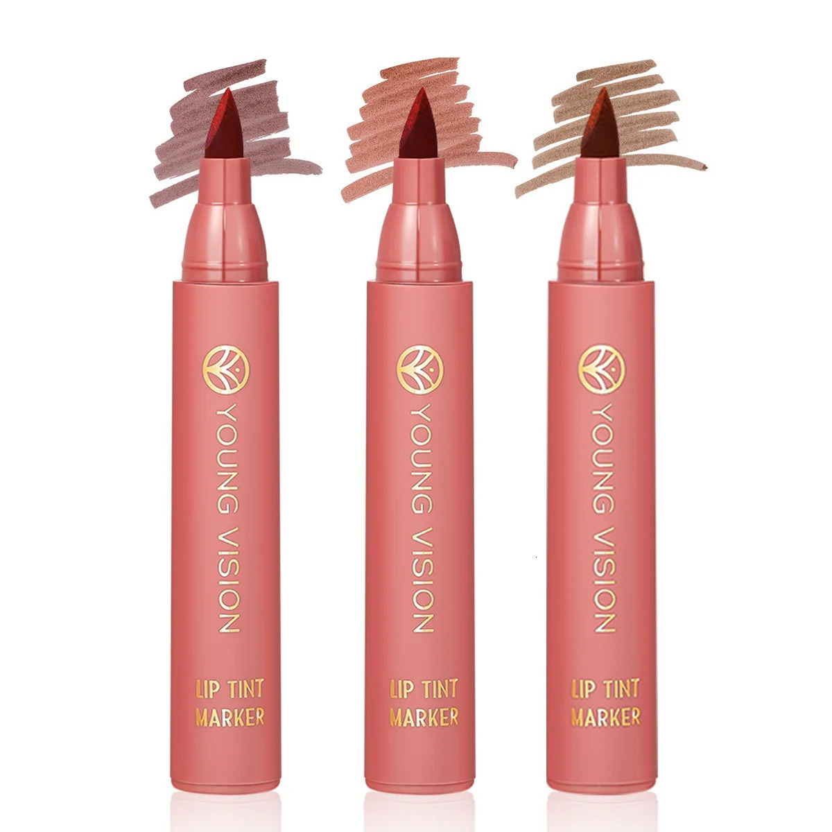 YOUNG VISION Lip Tint Marker Liquid lipstick 3pcs set Nude Matte Shades Lip Liner and Stick 2-in-1 Long Wearing and Waterproof 250108