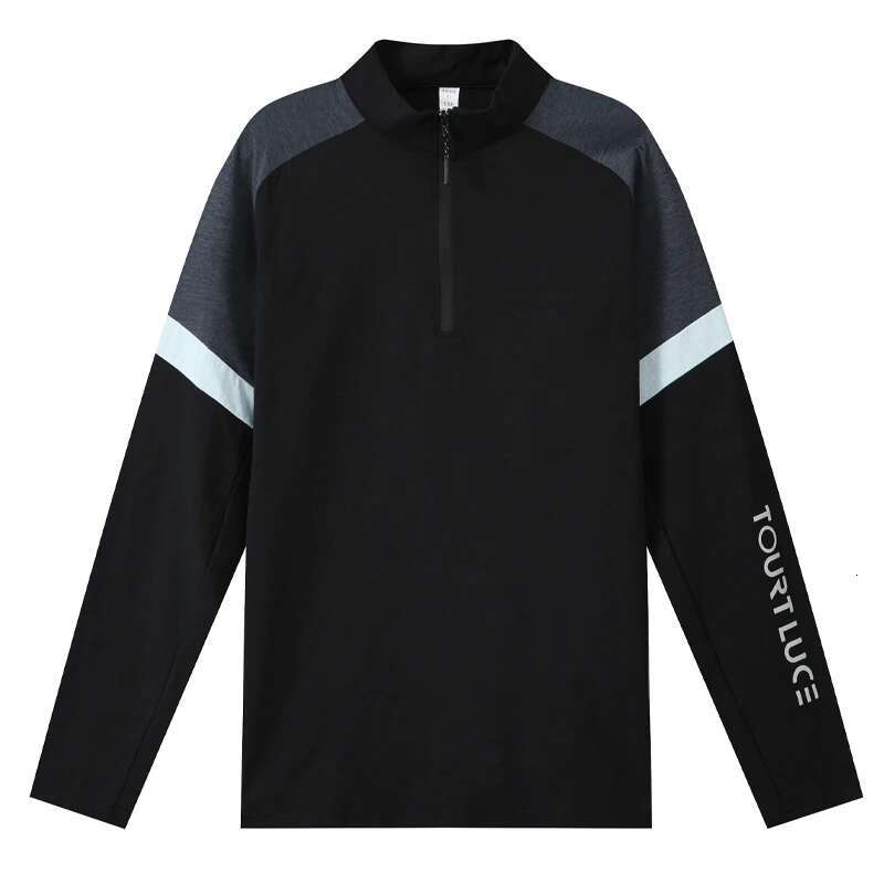 Ddmyoutdoor China Domestic Fashion Running Shirts Men Gym Workout Dry Quick Bodybuilding Jerseys Half Zipper Patchwork Outdoor Training Long Sleeve