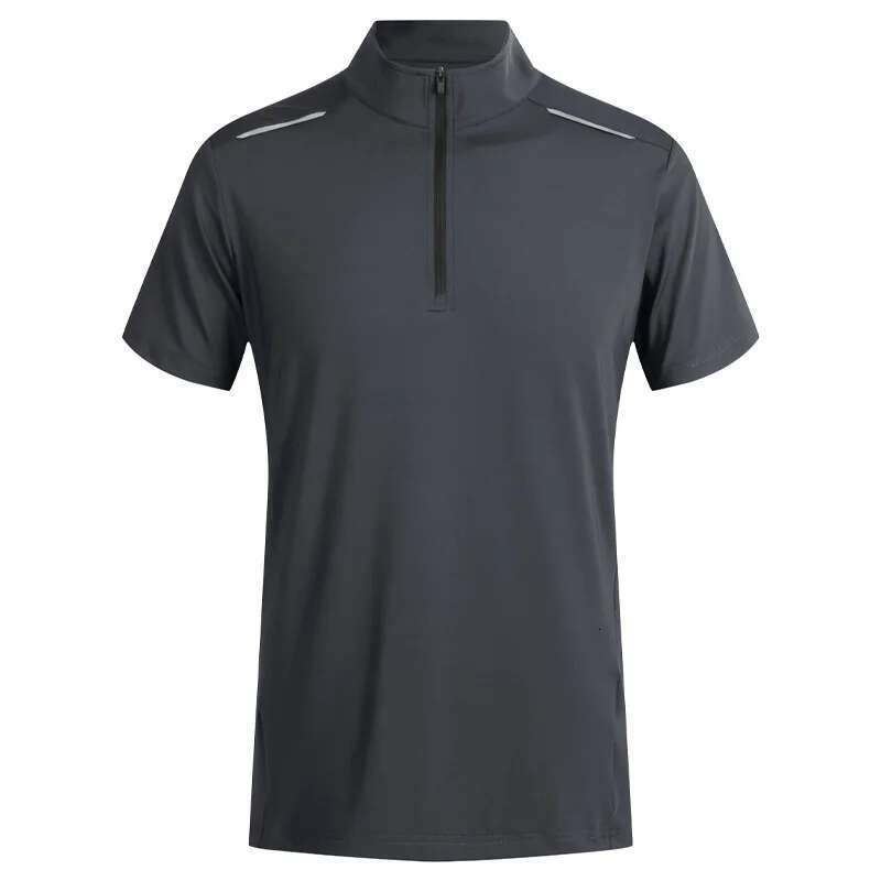 Ddmyoutdoor China Domestic Running Short Sleeves New Golf Tennis Badminton Training Gym Breathable Leisure Shirts Half Zipper Men Sports Fashion Tee