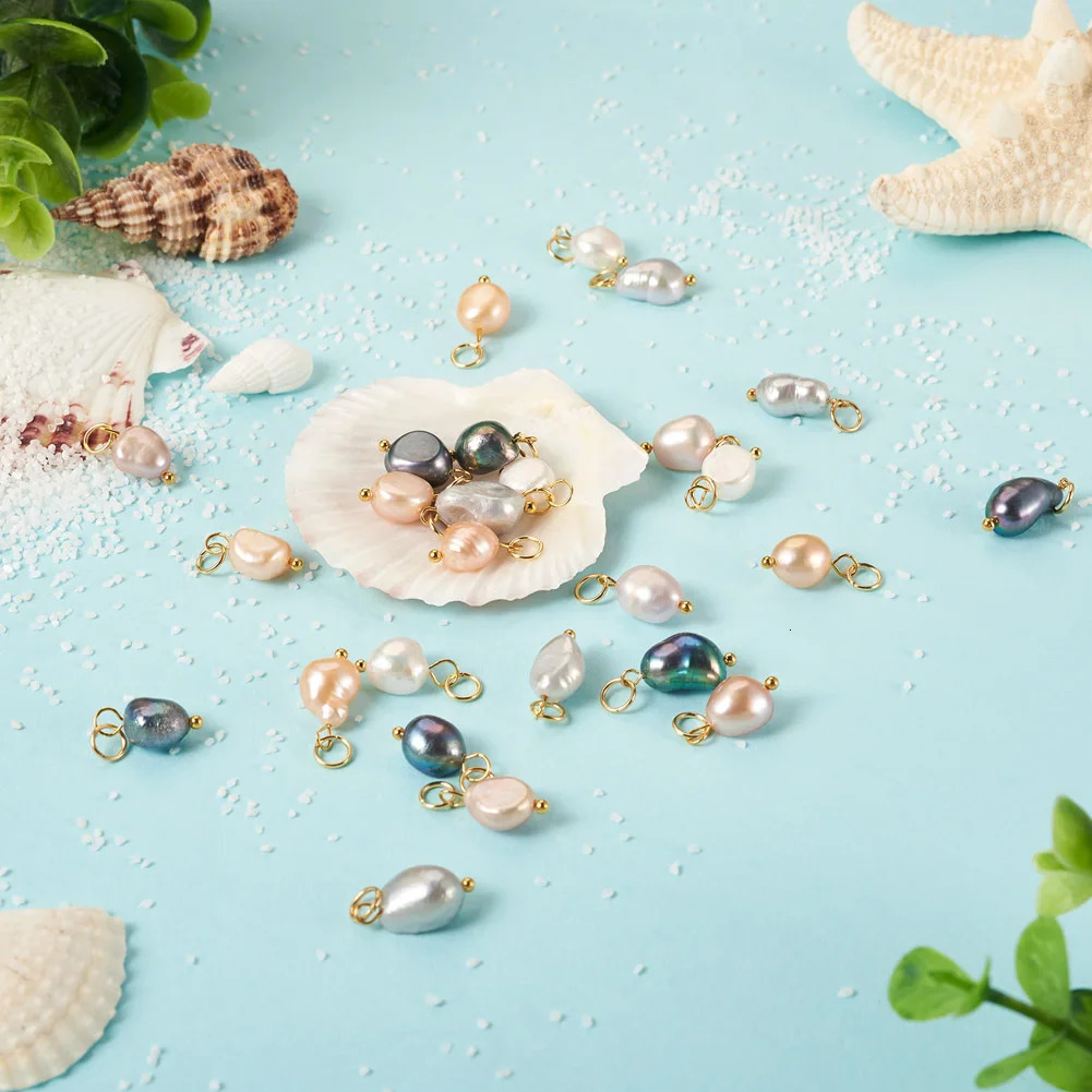 30/80/100pcs Natural Cultured Freshwater Pearl Charms Pendants For Jewelry Making Earring Necklaces Bracelet Accessories 250117
