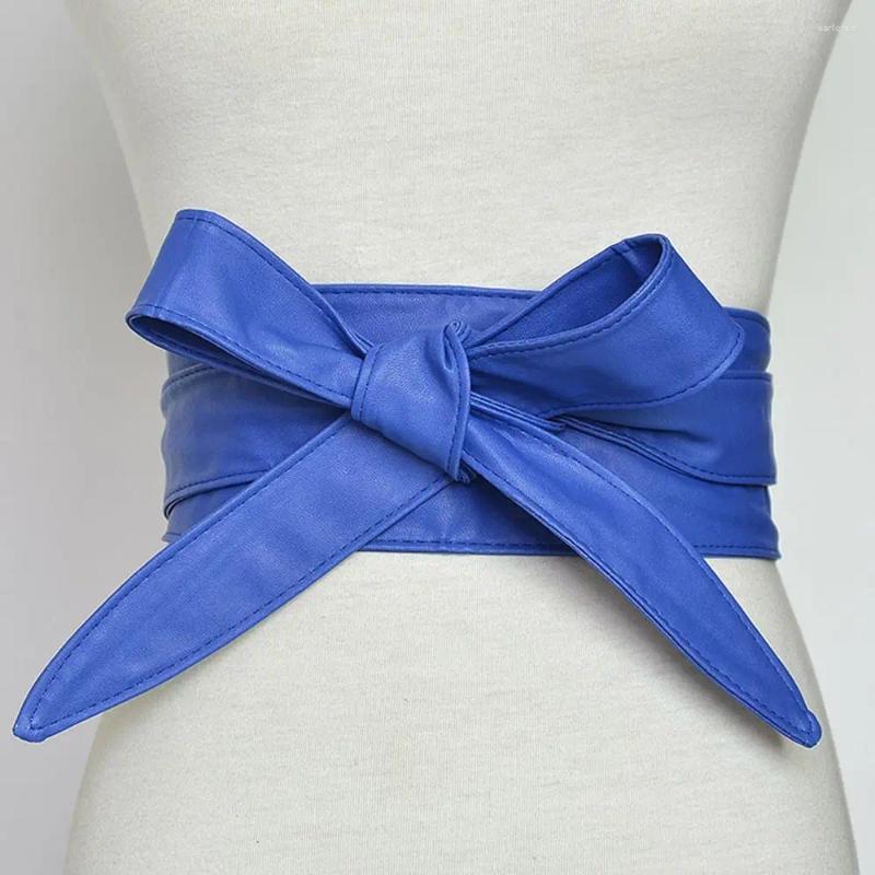 Belts Fashion Bowknot Simple Wrap Corset Waistband Wide Waist Band Ladies Dress Cummerbands Leather Belt