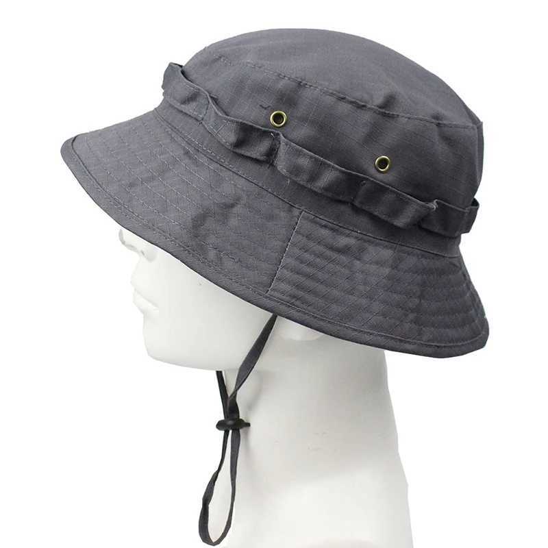 2024 Outdoor Tactical Camouflage Fisherman Hat Climbing Fishing Hiking Training Travel Sun Mens Panama Bucket Hats 58-60cmXJ250116