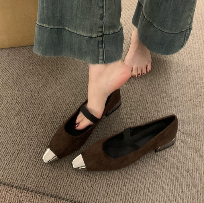 Women Dress Shoes Design Sense NEW hot Square Toe Retro Style Versatile Low Heel Triple Black Brown Coffee Free shipping